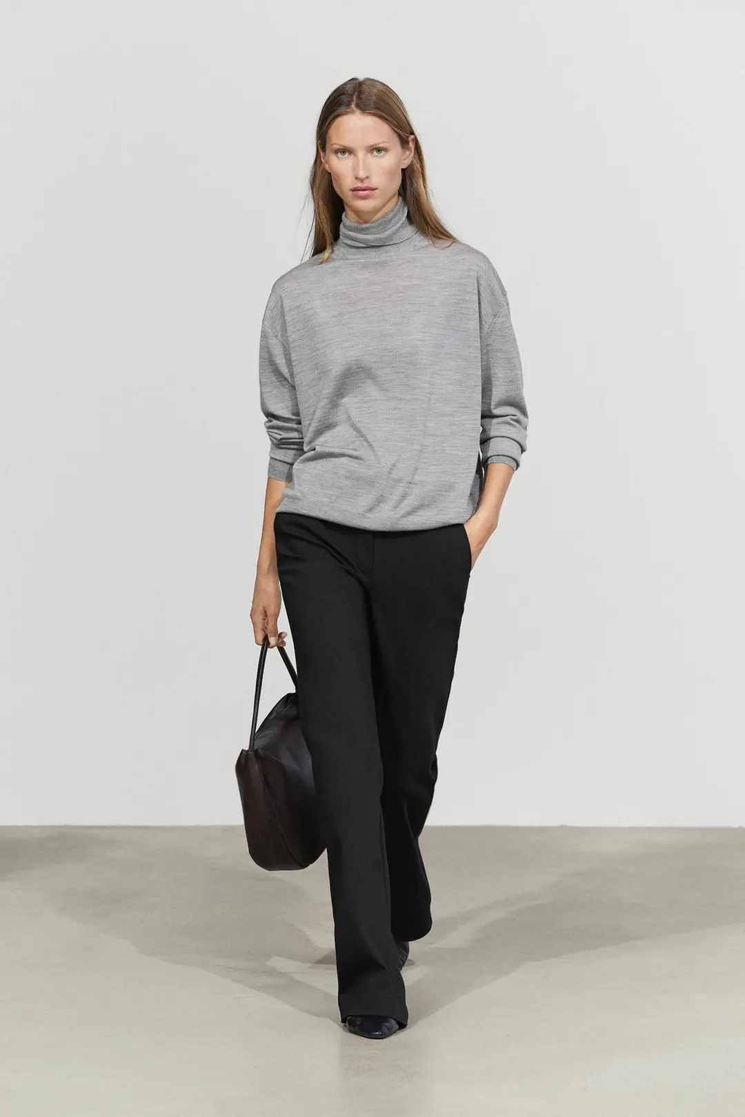 Свитер вязаный с воротником-стойкой из 100% шерсти, Massimo Dutti
