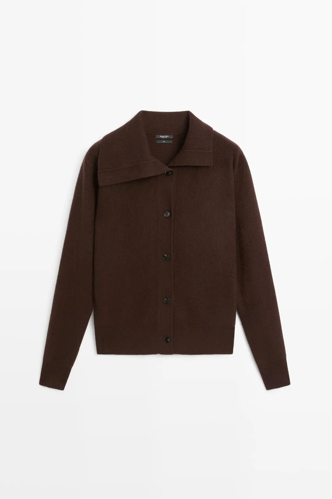 Кардиган жемчужной вязки с воротником-трубой, Massimo Dutti