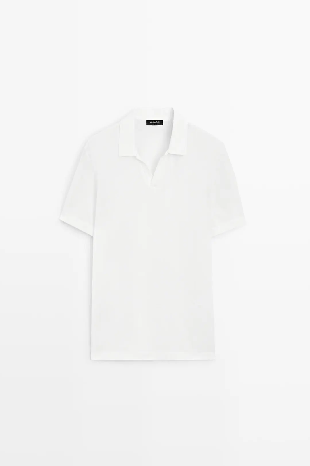 Поло из микротекстурированного пике с V-образным вырезом, Massimo Dutti