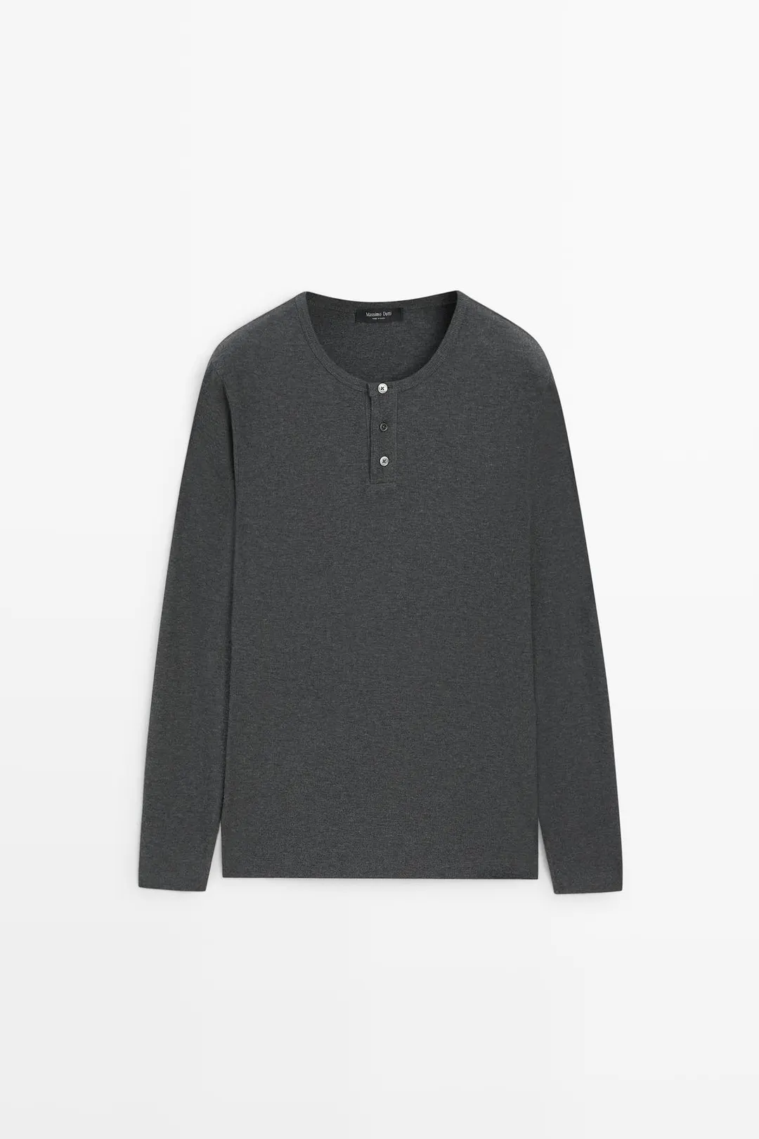 Футболка хенли из смесового хлопка, Massimo Dutti