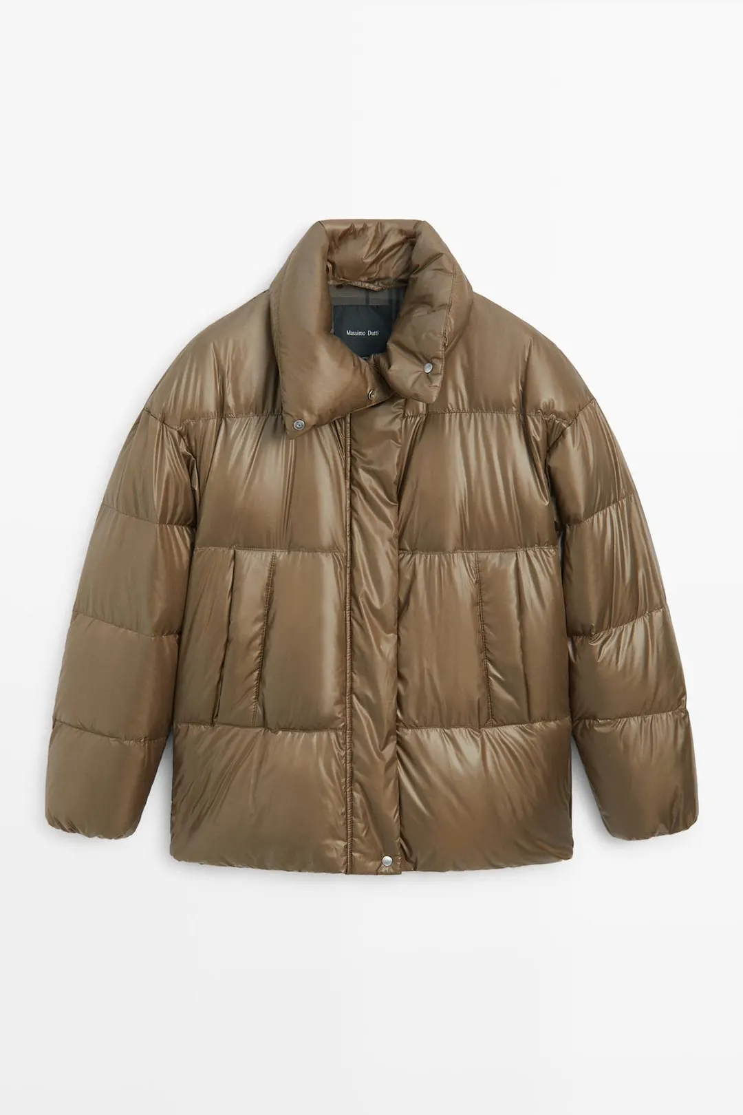 Пуховик с клетчатой внутренней отделкой, Massimo Dutti