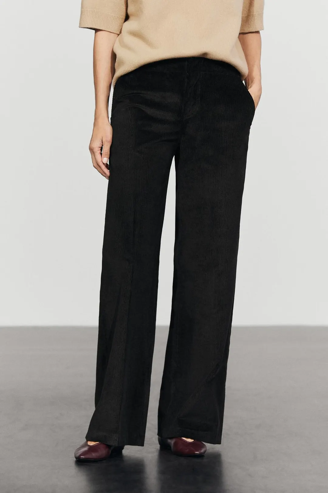 Брюки палаццо вельветовые, Massimo Dutti