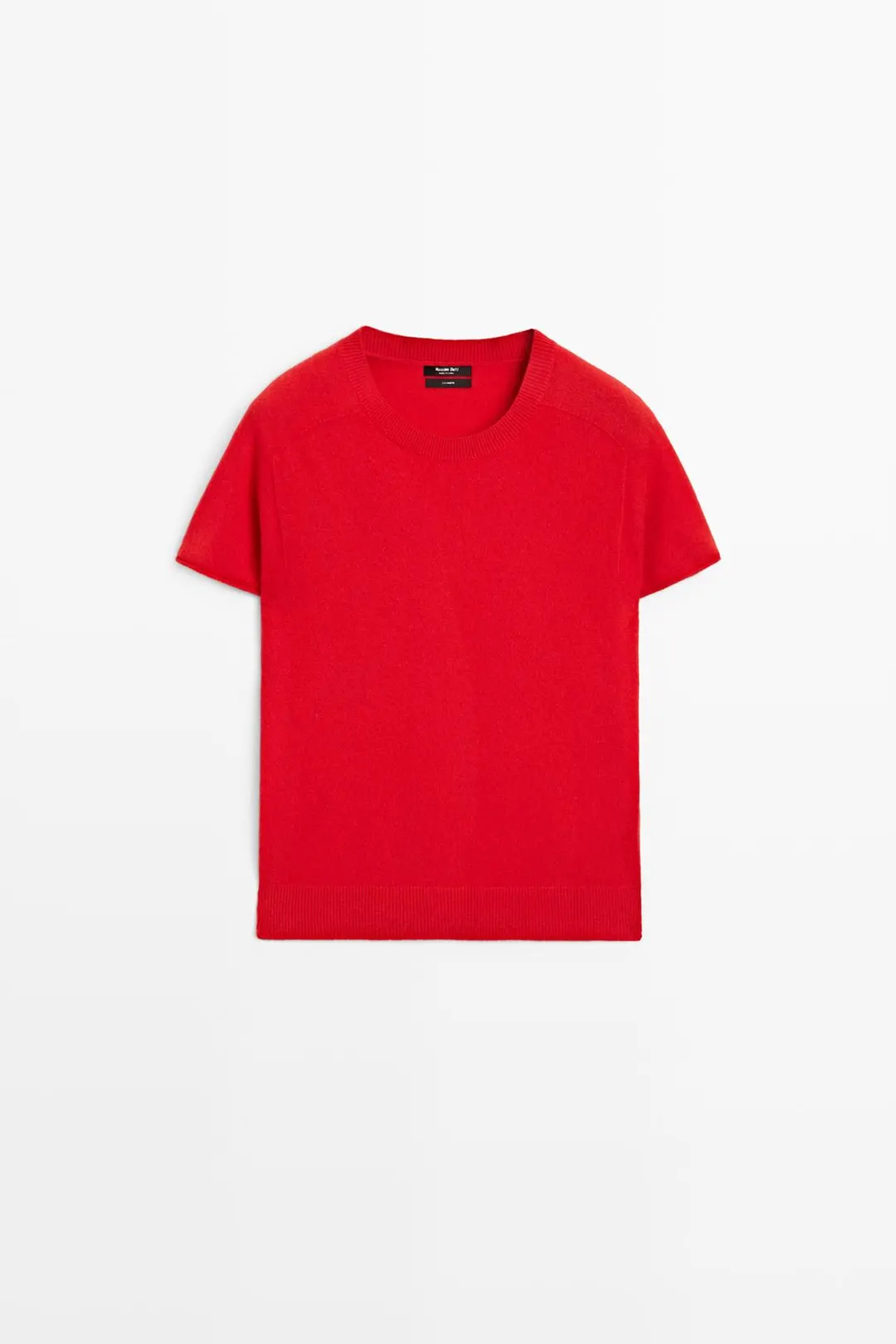 Свитер вязаный с короткими рукавами из 100% кашемира, Massimo Dutti