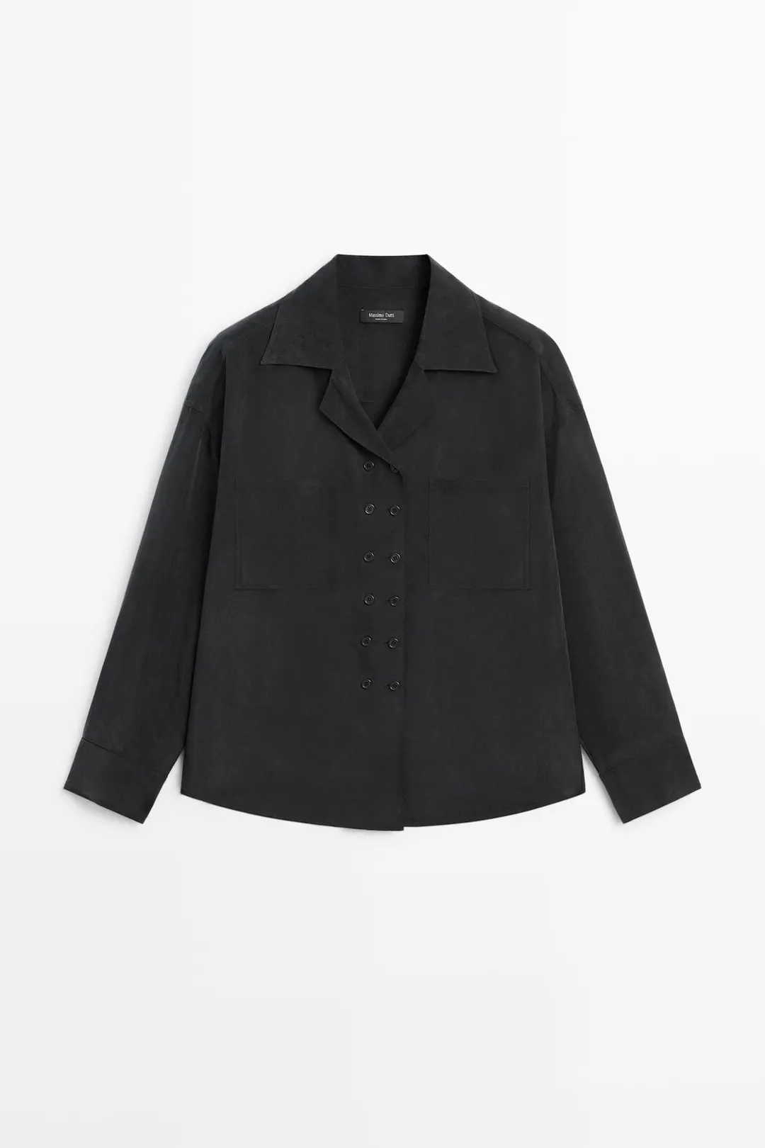 Двубортная рубашка из струящейся ткани, Massimo Dutti