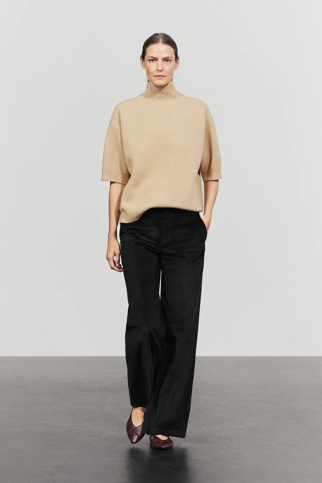 Брюки палаццо вельветовые, Massimo Dutti