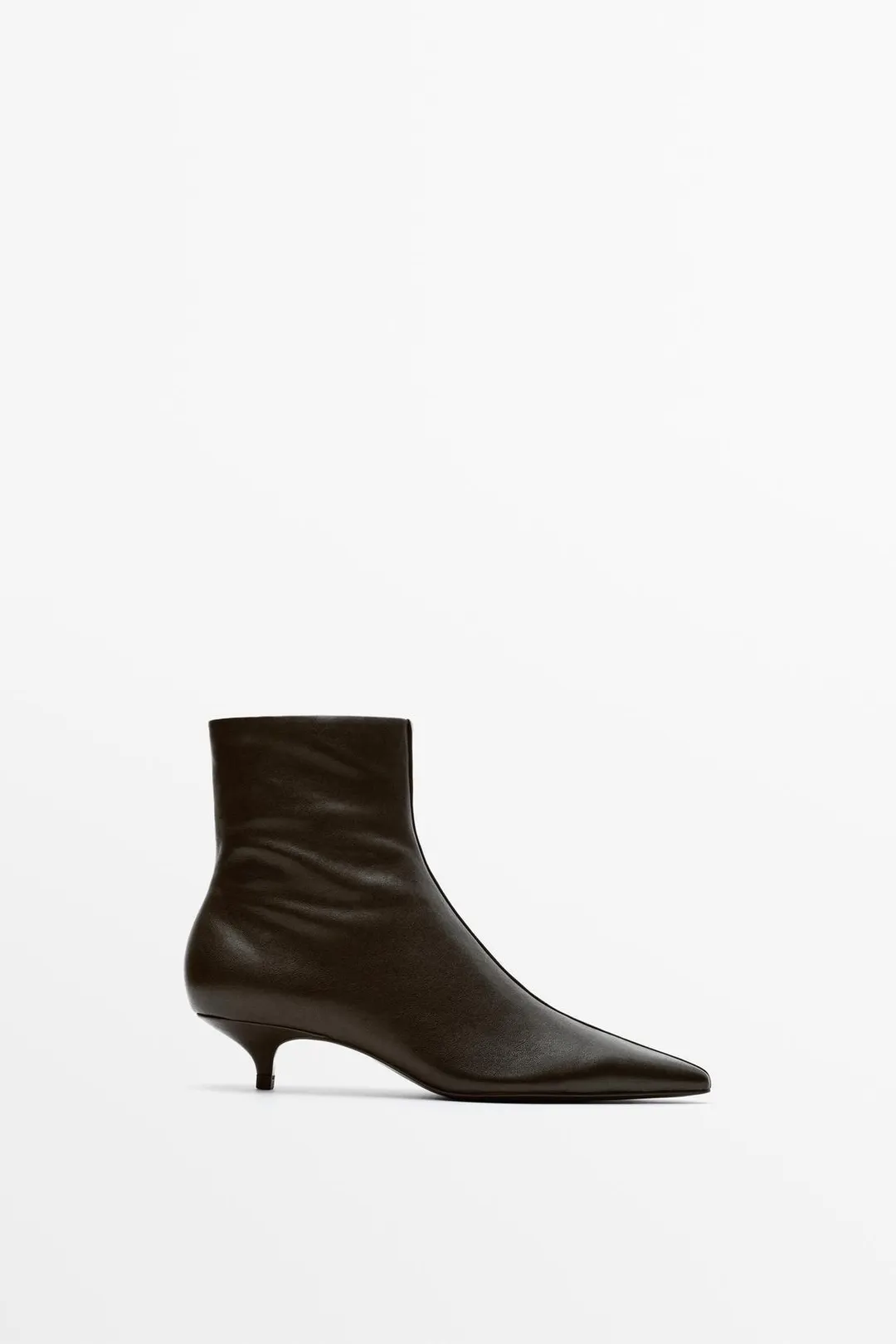 Кожаные ботильоны на низком каблуке, Massimo Dutti