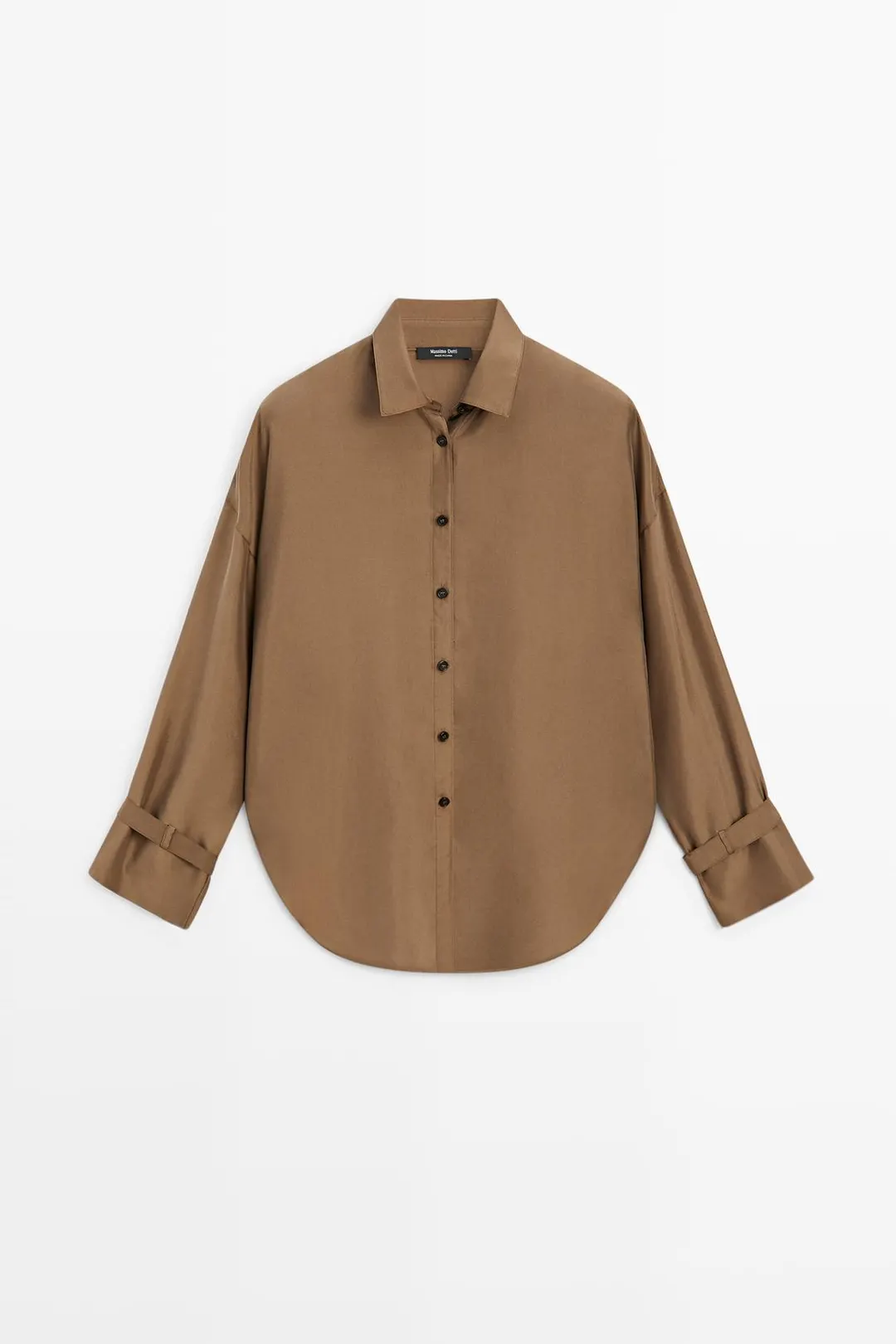 Рубашка из 100% шелка струящегося кроя, Massimo Dutti