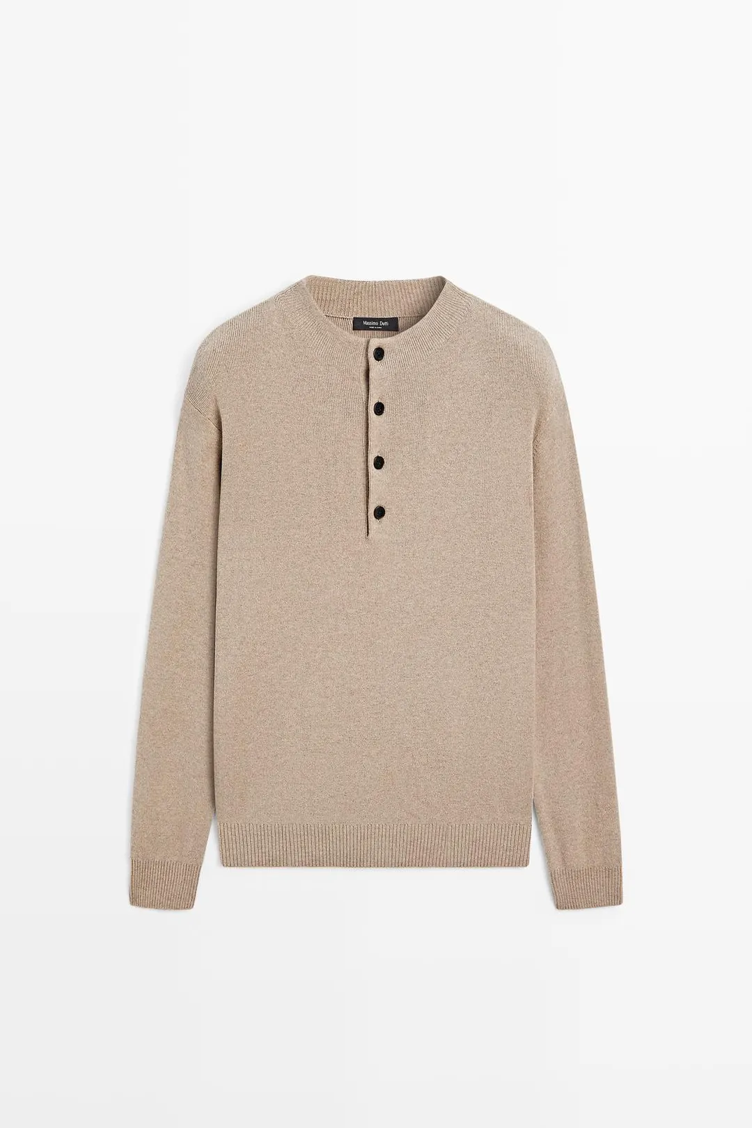 Свитер с воротником-стойкой на пуговицах, Massimo Dutti