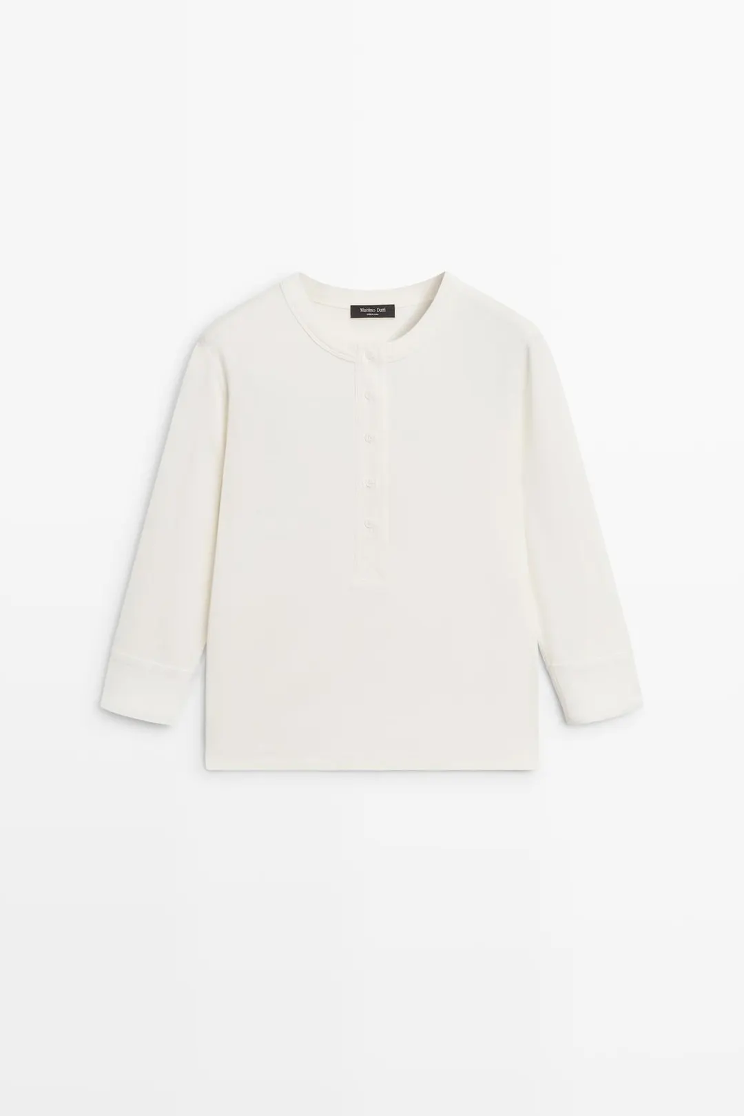 Футболка хенли из смесового хлопка, Massimo Dutti