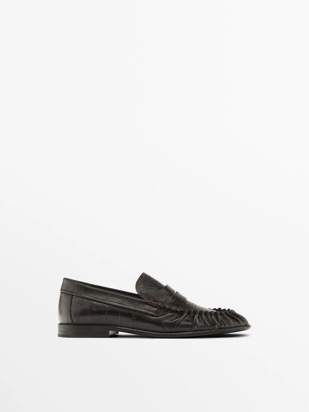 Лоферы из тисненой кожи, Massimo Dutti