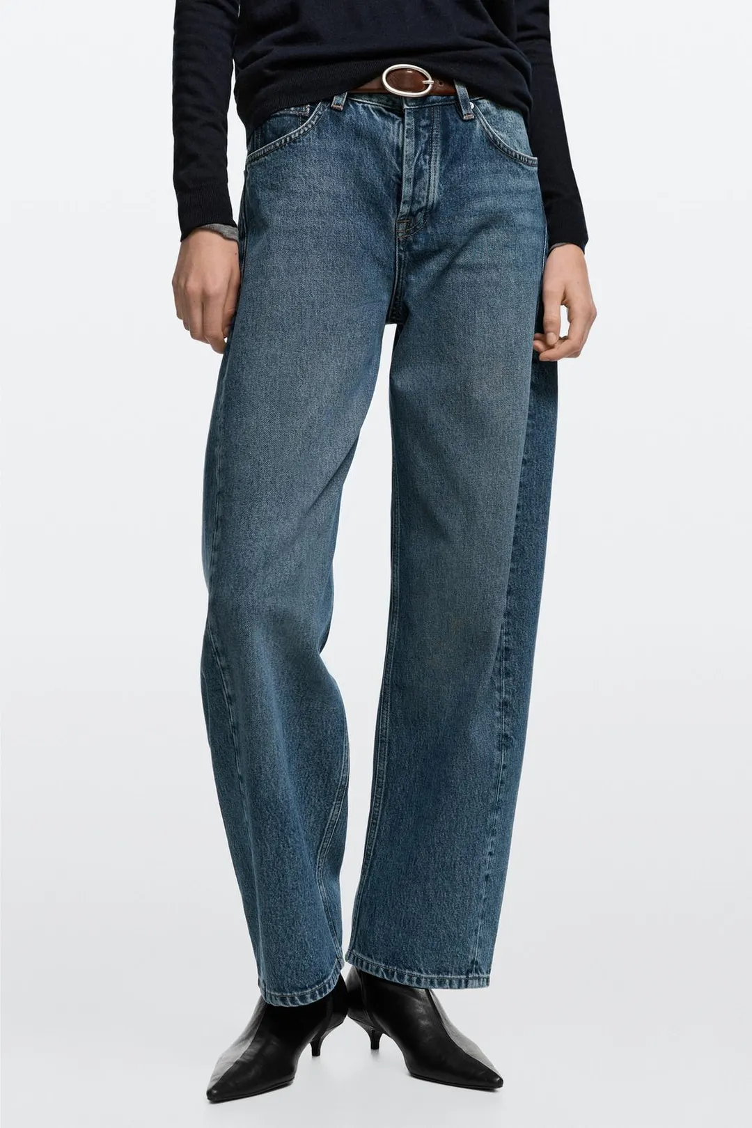 Джинсы-баллоны со средней посадкой, Massimo Dutti