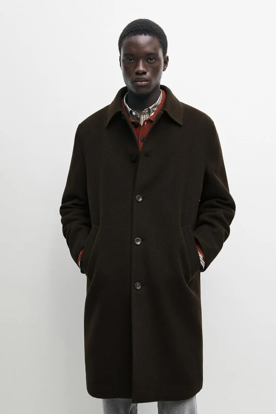 Пальто двухслойное со съемным капюшоном, Massimo Dutti