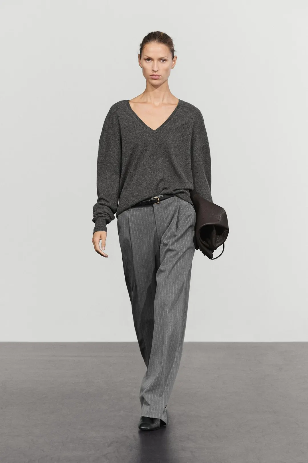 Брюки широкие в тонкую полоску, Massimo Dutti