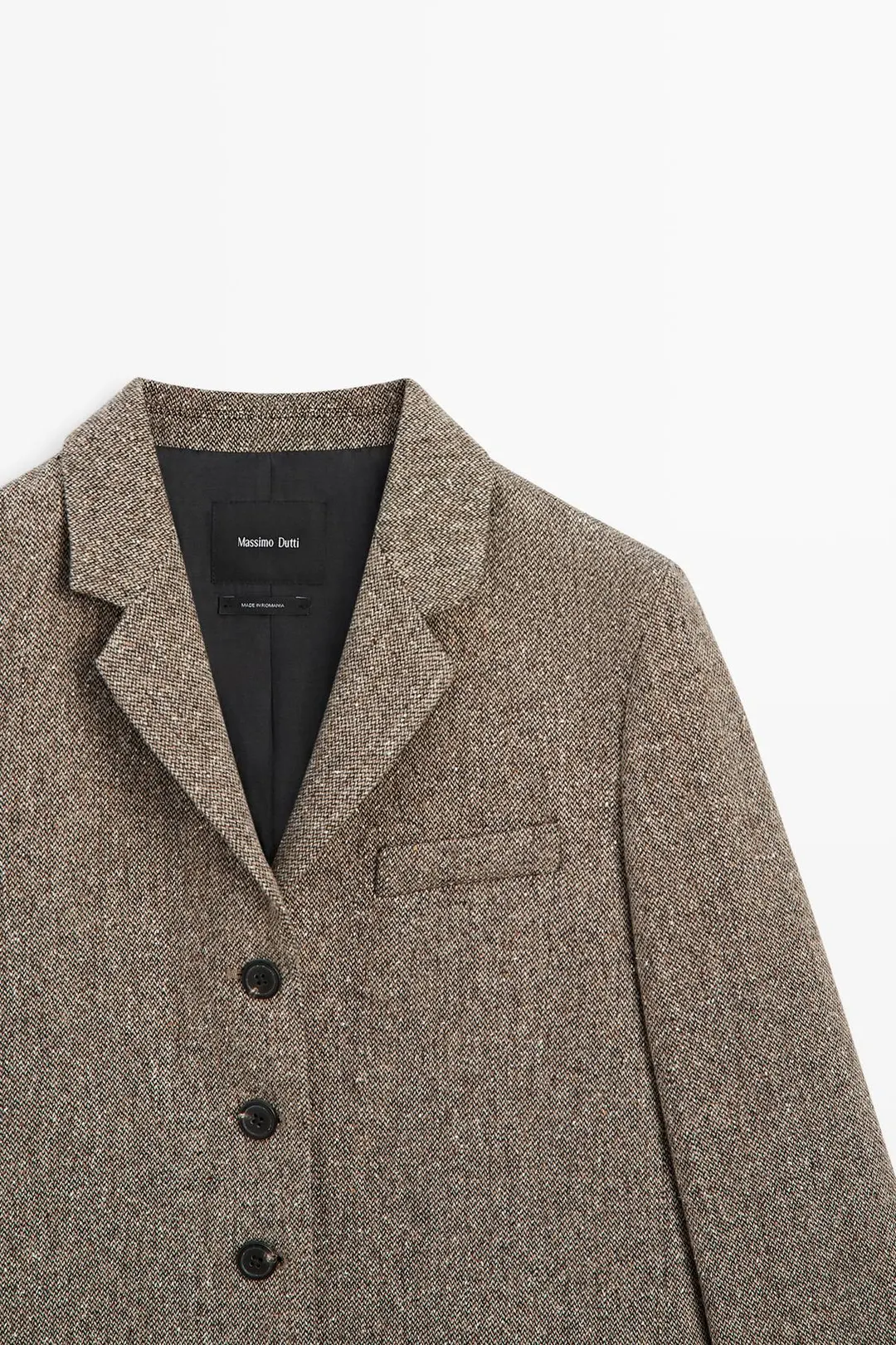 Укороченный пиджак из смесовой шерсти, Massimo Dutti