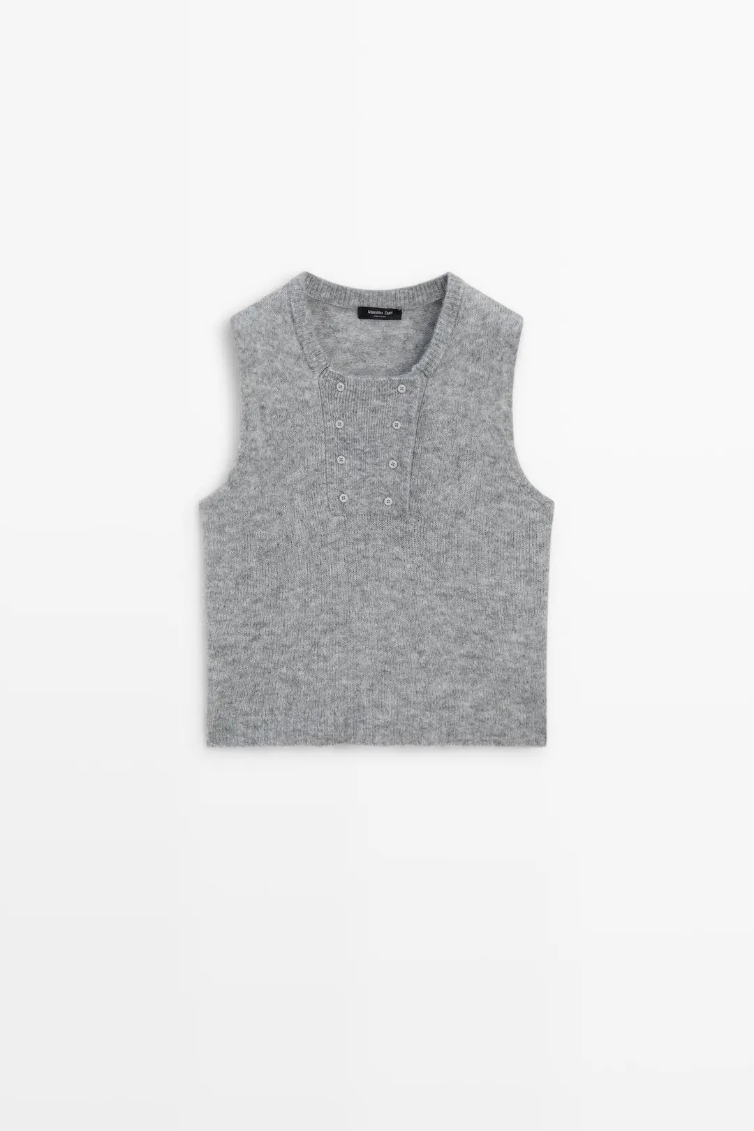 Вязаный топ из смесовой шерсти с пуговицами, Massimo Dutti