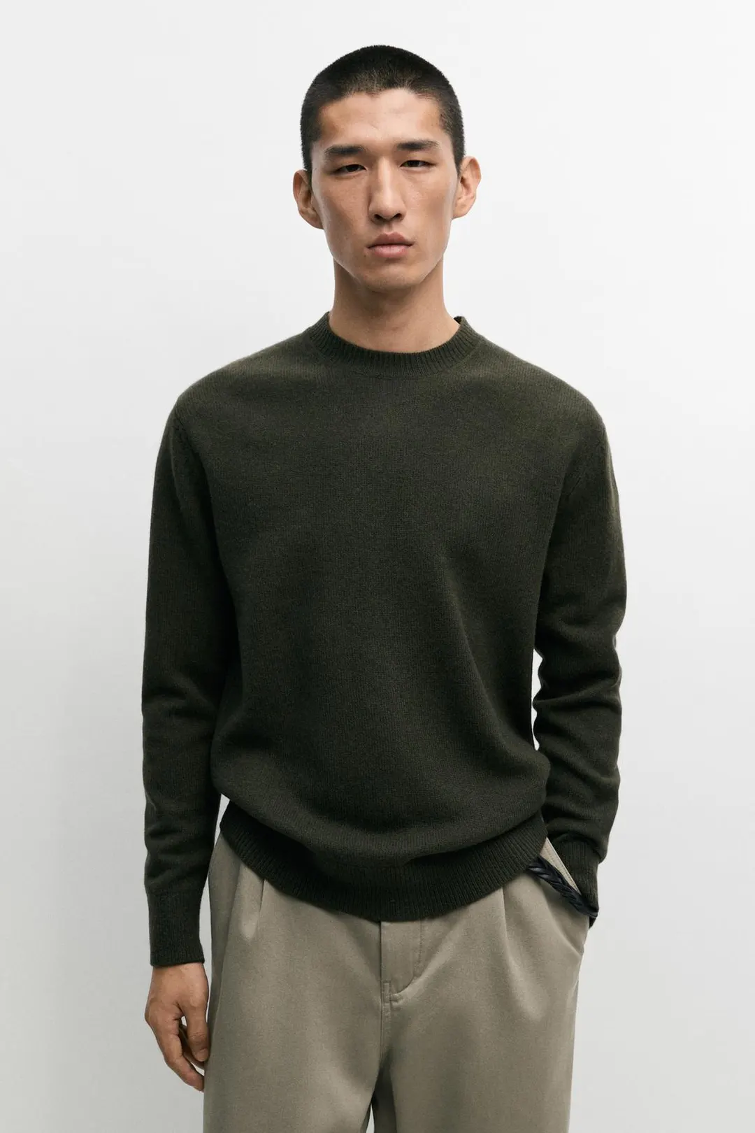Свитер из 100% шерсти с круглым вырезом, Massimo Dutti