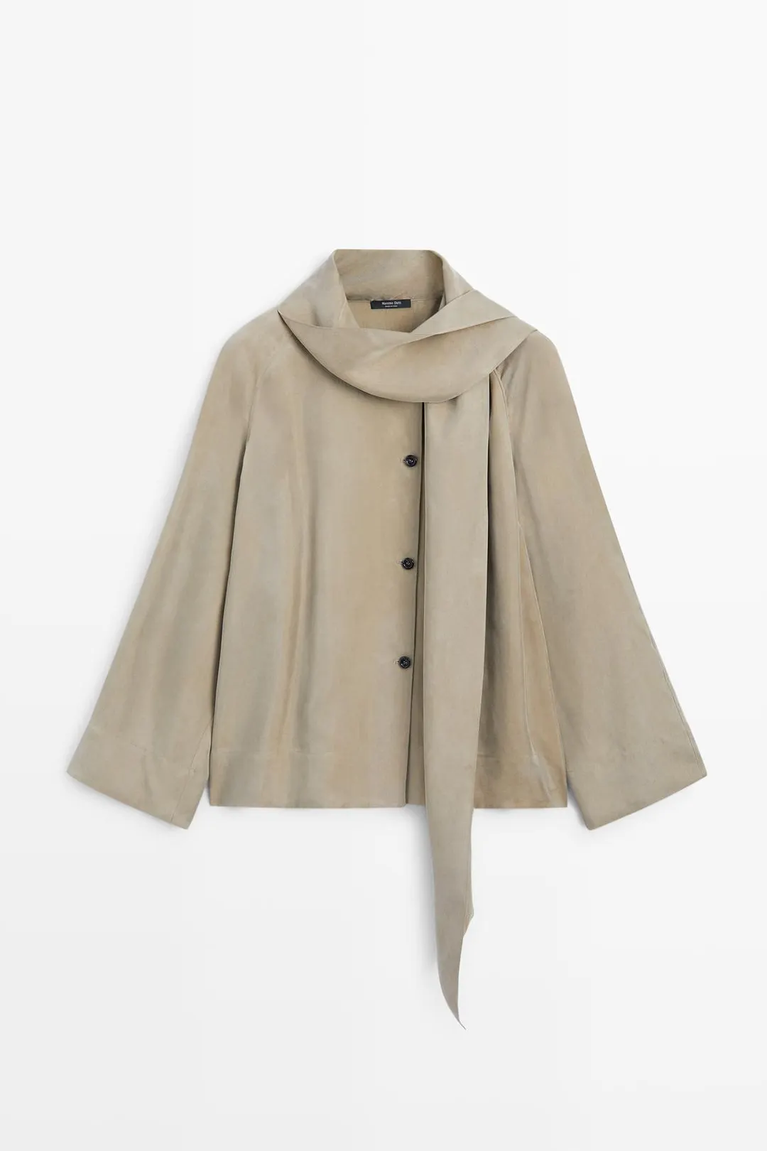 Рубашка струящаяся с шарфом, Massimo Dutti