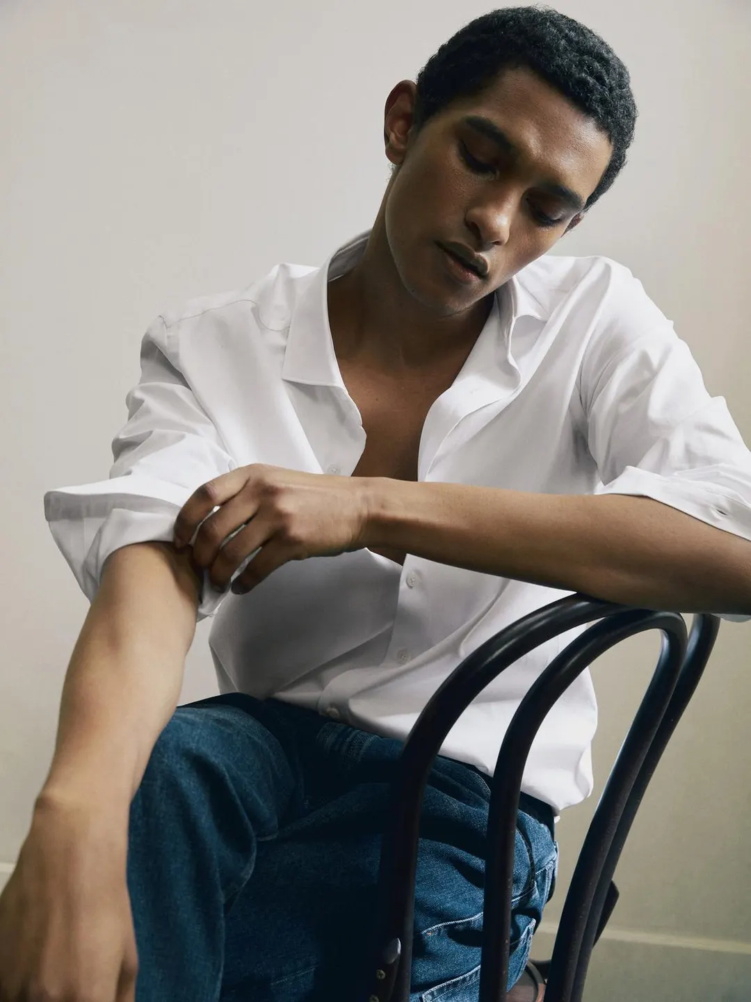 Рубашка облегающего кроя из 100% хлопка, Massimo Dutti