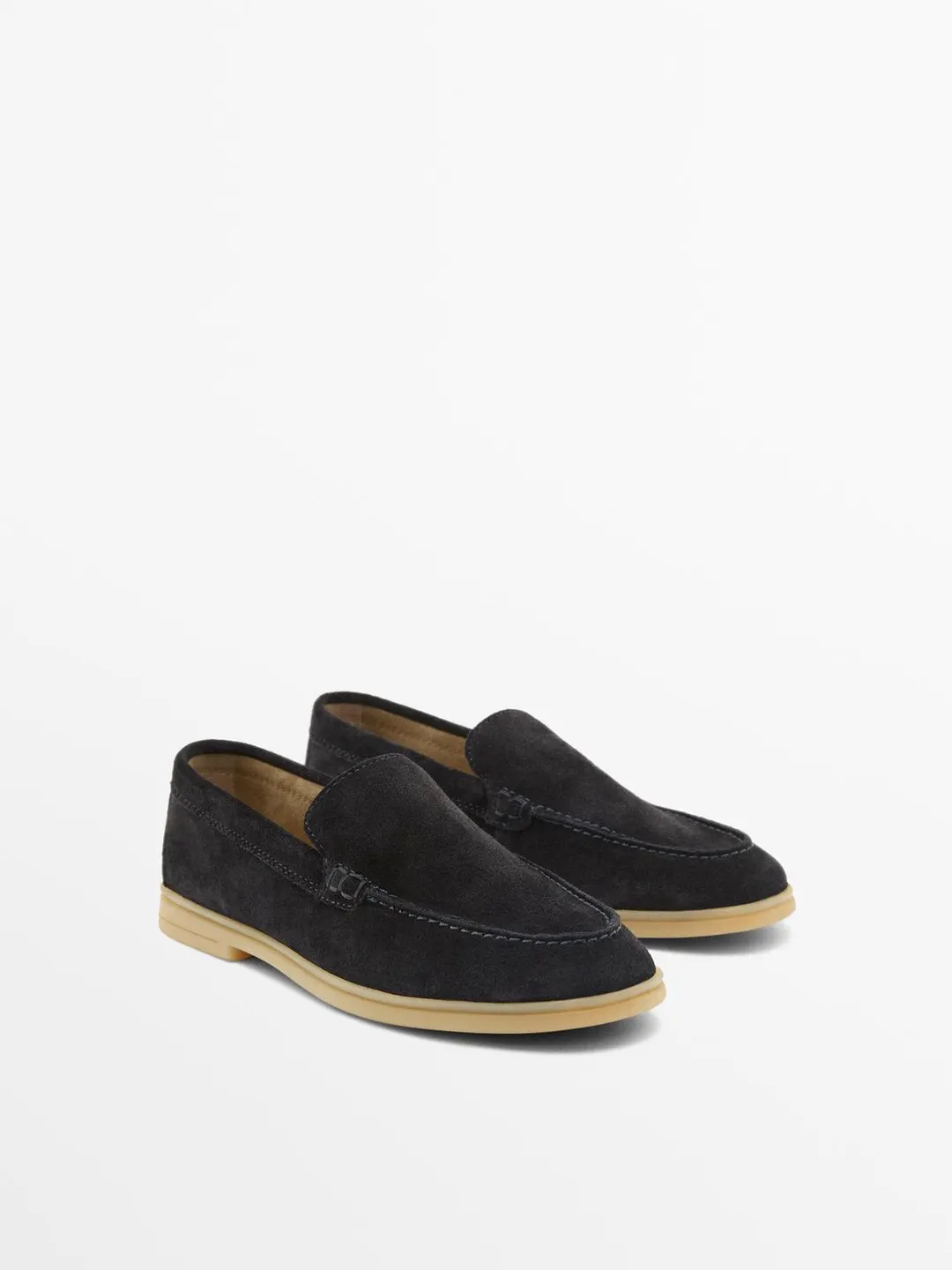 Лоферы из кожаного спилка, Massimo Dutti