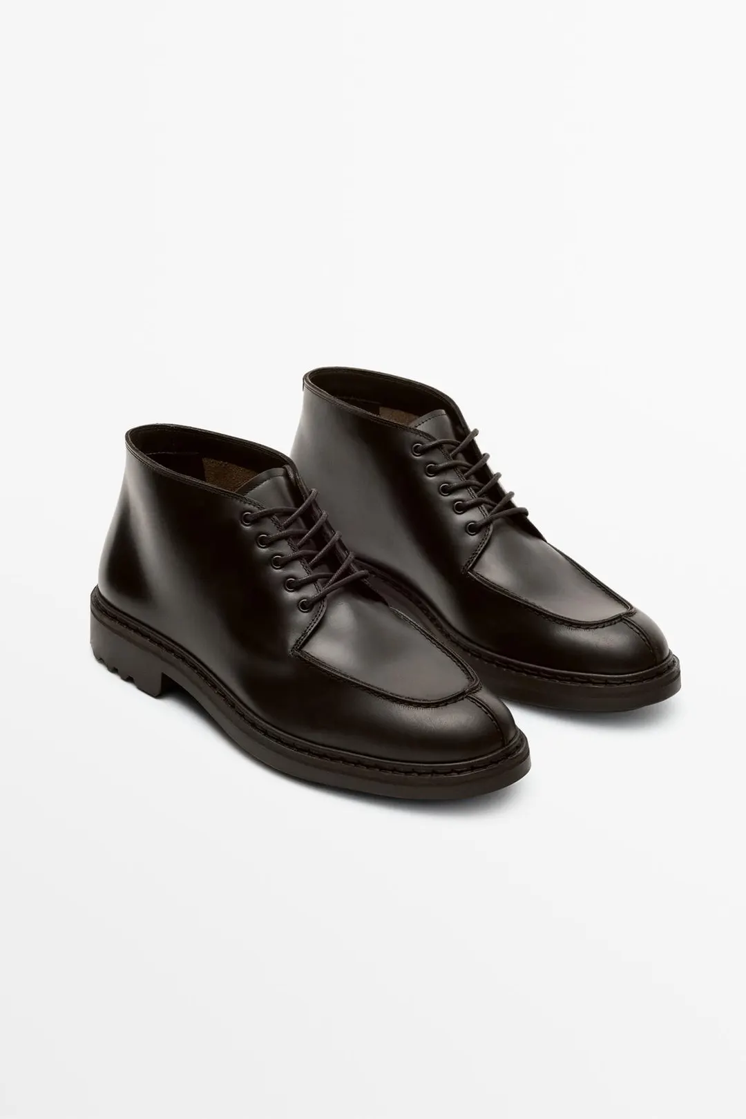 Ботинки-блюхеры из кожи, Massimo Dutti