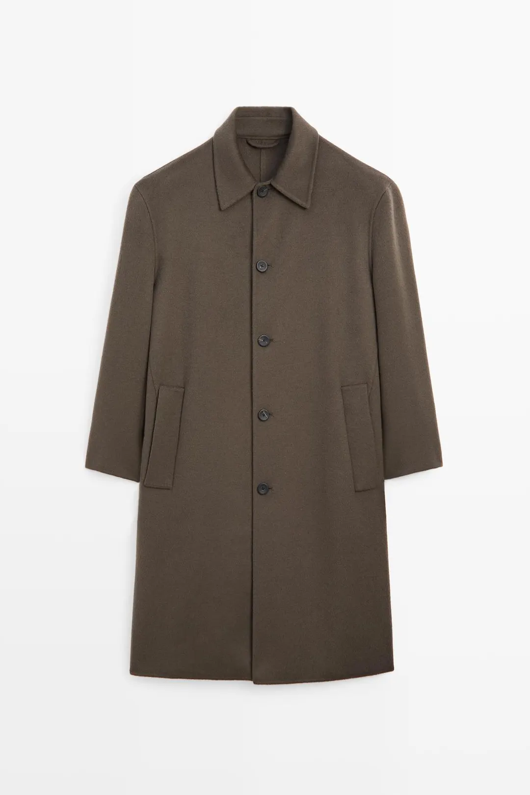 Длинное пальто из смесовой шерсти, Massimo Dutti