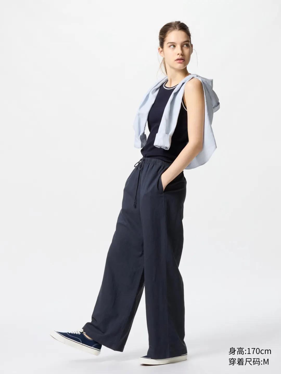 Брюки на резинке из смесового льна, Uniqlo