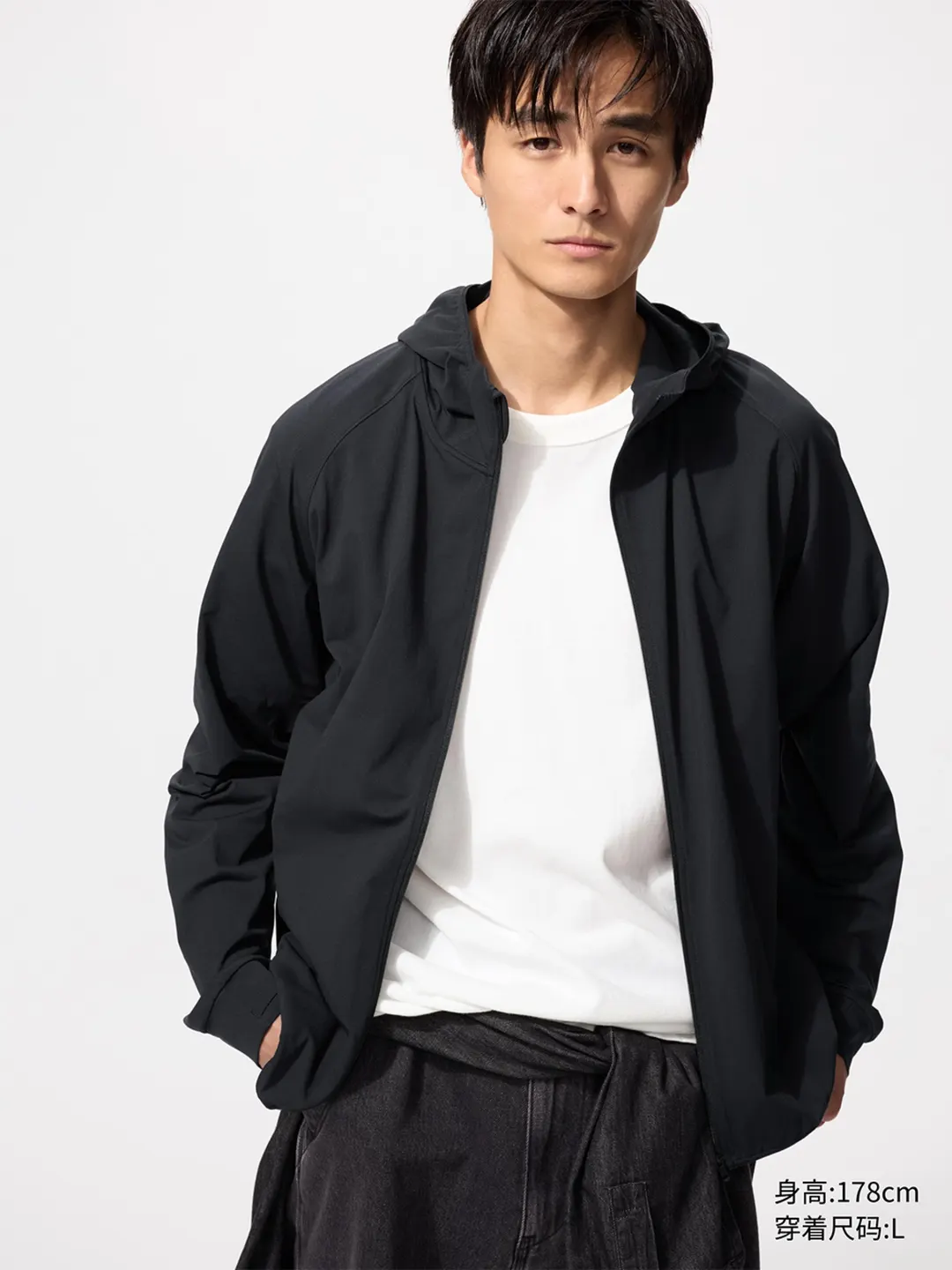 Худи на молнии DRY-EX с защитой от солнца, Uniqlo