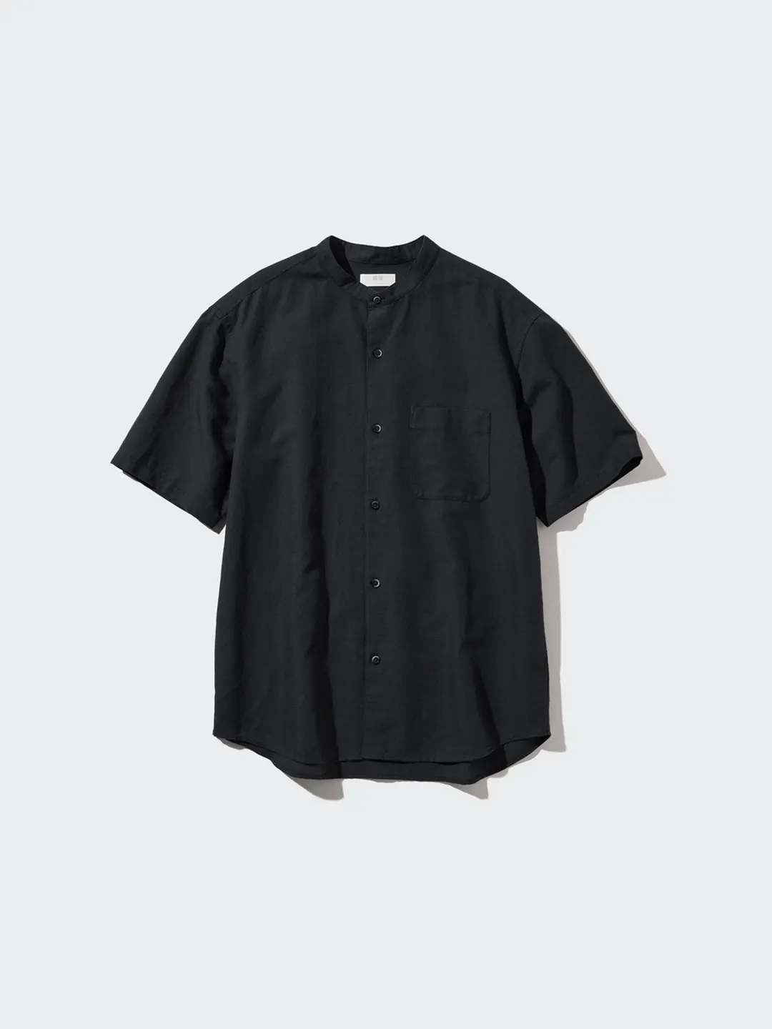 Рубашка с воротником-стойкой из хлопка и льна, Uniqlo