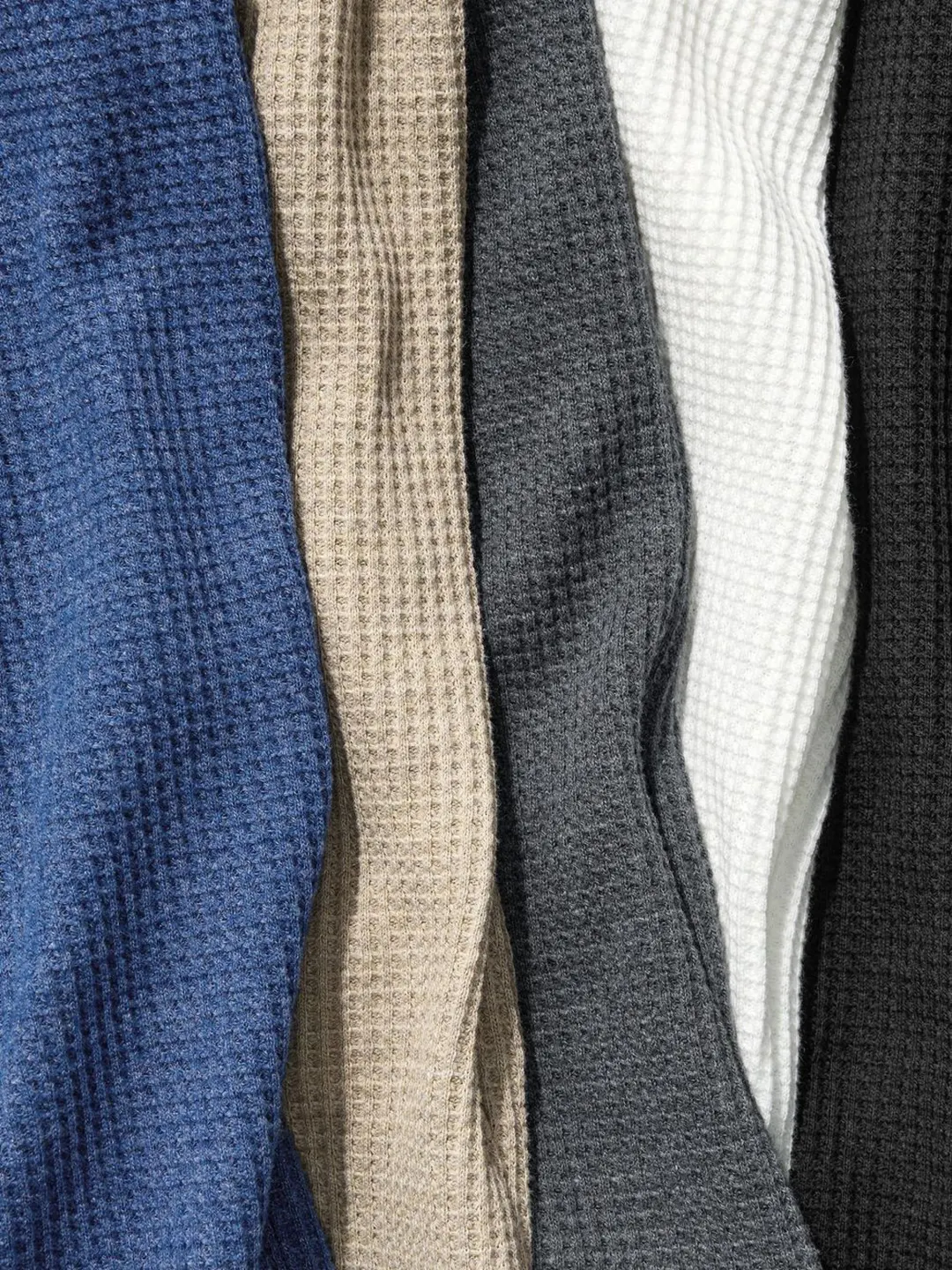 Лонгслив вафельный с воротом хенли, Uniqlo