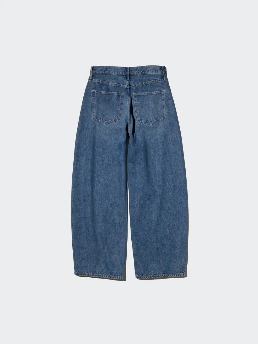 Свободные джинсы-бочонки с высокой посадкой и эффектом стирки, Uniqlo