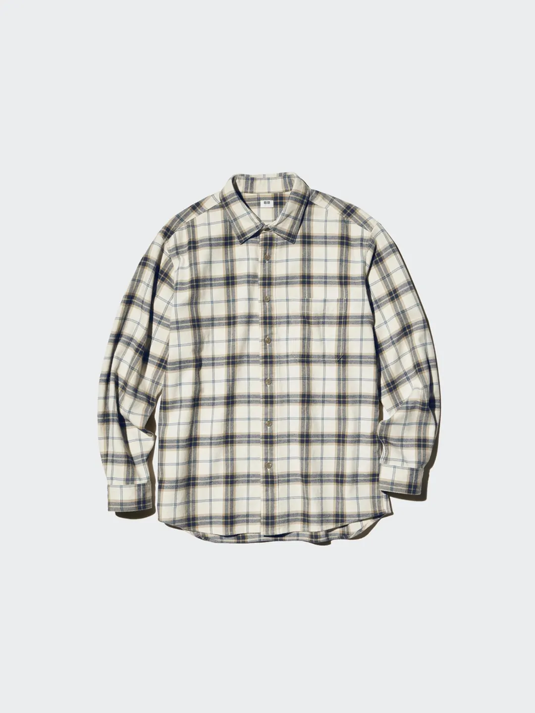 Клетчатая рубашка из хлопковой фланели, Uniqlo