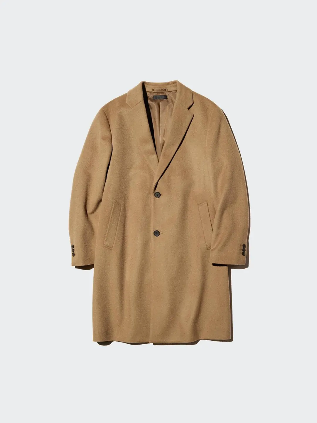 Пальто длинное из смесовой шерсти и кашемира, Uniqlo
