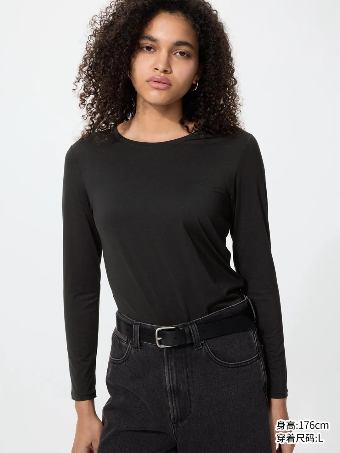Лонгслив HEATTECH с круглым вырезом, Uniqlo