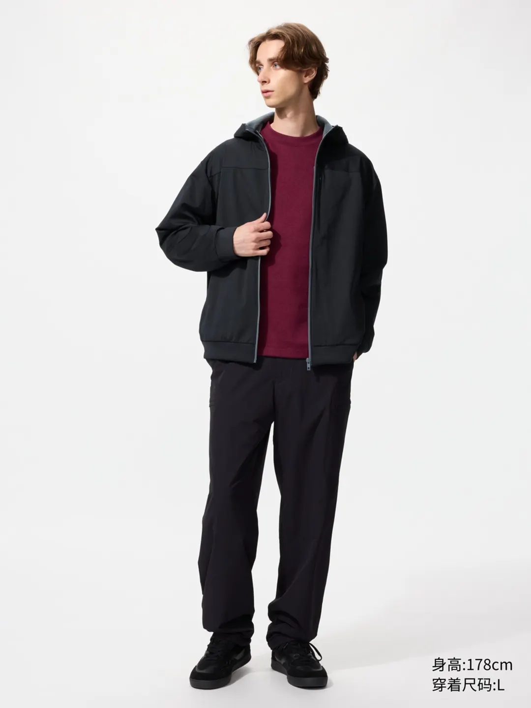 Ветрозащитная флисовая куртка с капюшоном, Uniqlo