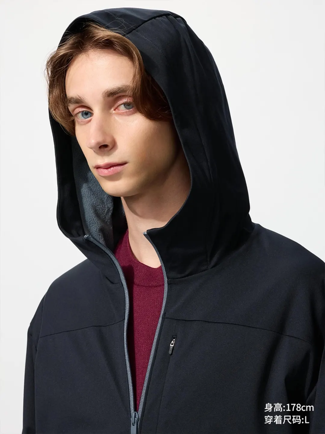 Ветрозащитная флисовая куртка с капюшоном, Uniqlo