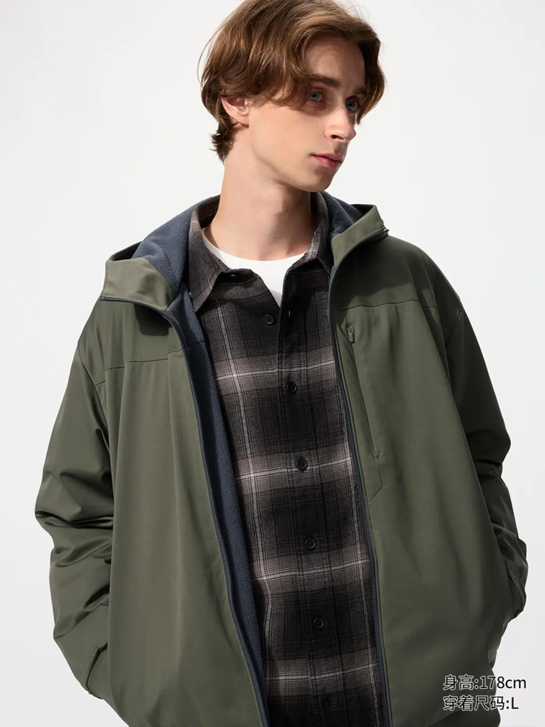 Ветрозащитная флисовая куртка с капюшоном, Uniqlo