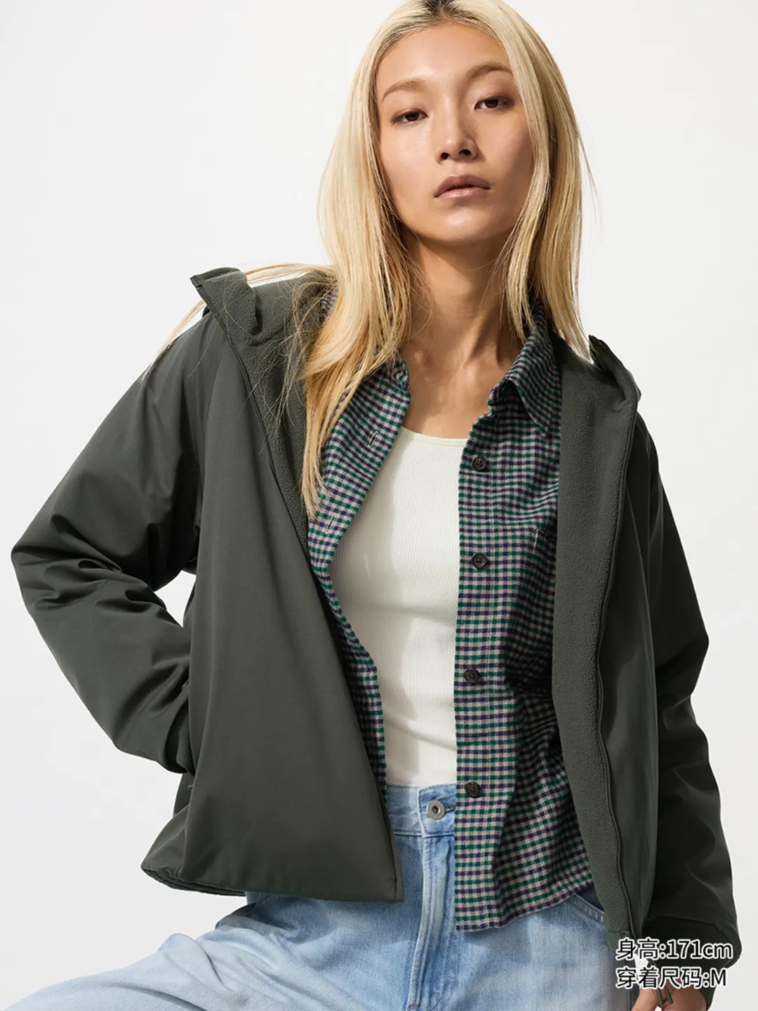 Двусторонняя ветрозащитная флисовая куртка с капюшоном, Uniqlo