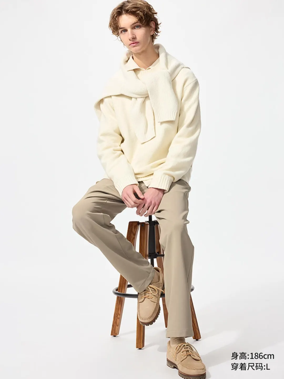 Брюки эластичные с начесом стандартной длины, Uniqlo