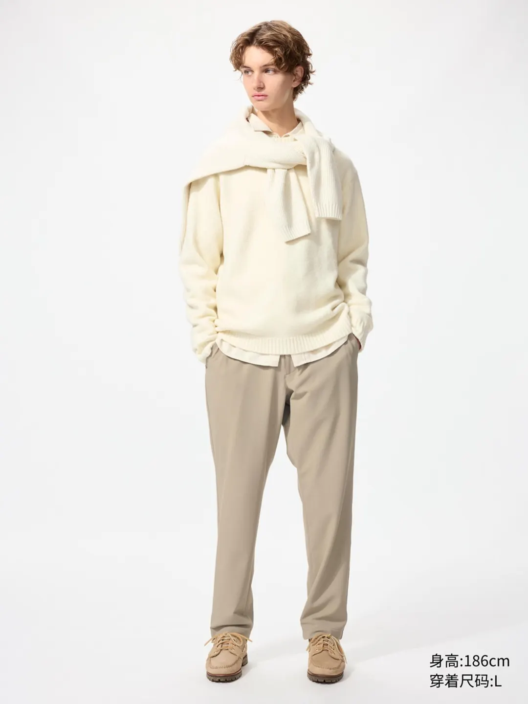 Брюки эластичные с начесом стандартной длины, Uniqlo