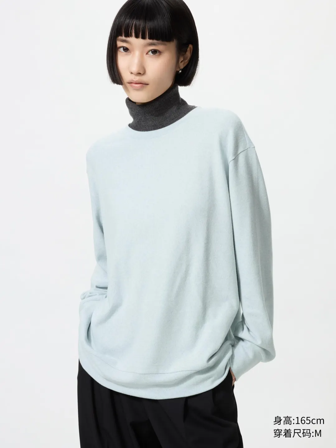 Свитшот из мягкого вязаного флиса с круглым вырезом, Uniqlo