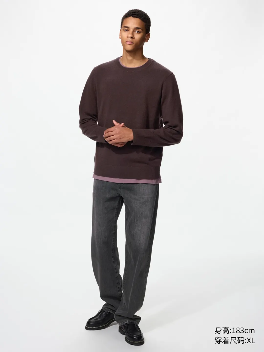 Свитер из кашемира с круглым вырезом, Uniqlo