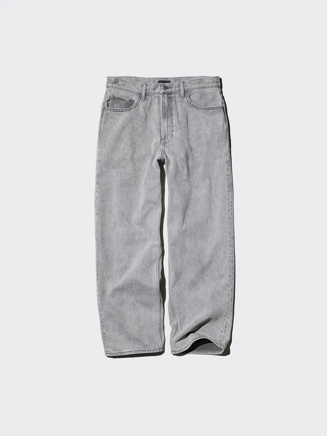 Широкие прямые джинсы с эффектом стирки, Uniqlo