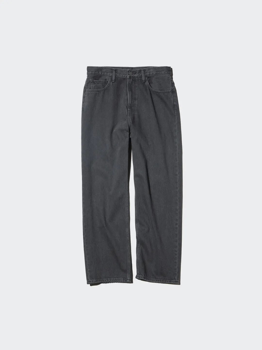 Широкие прямые джинсы с эффектом стирки, Uniqlo