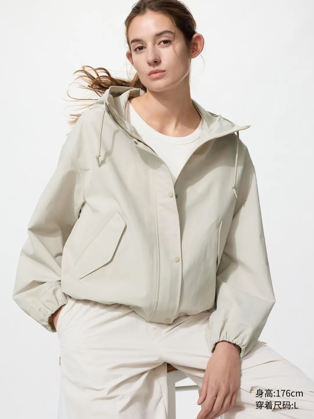 Укороченная повседневная куртка с капюшоном, Uniqlo