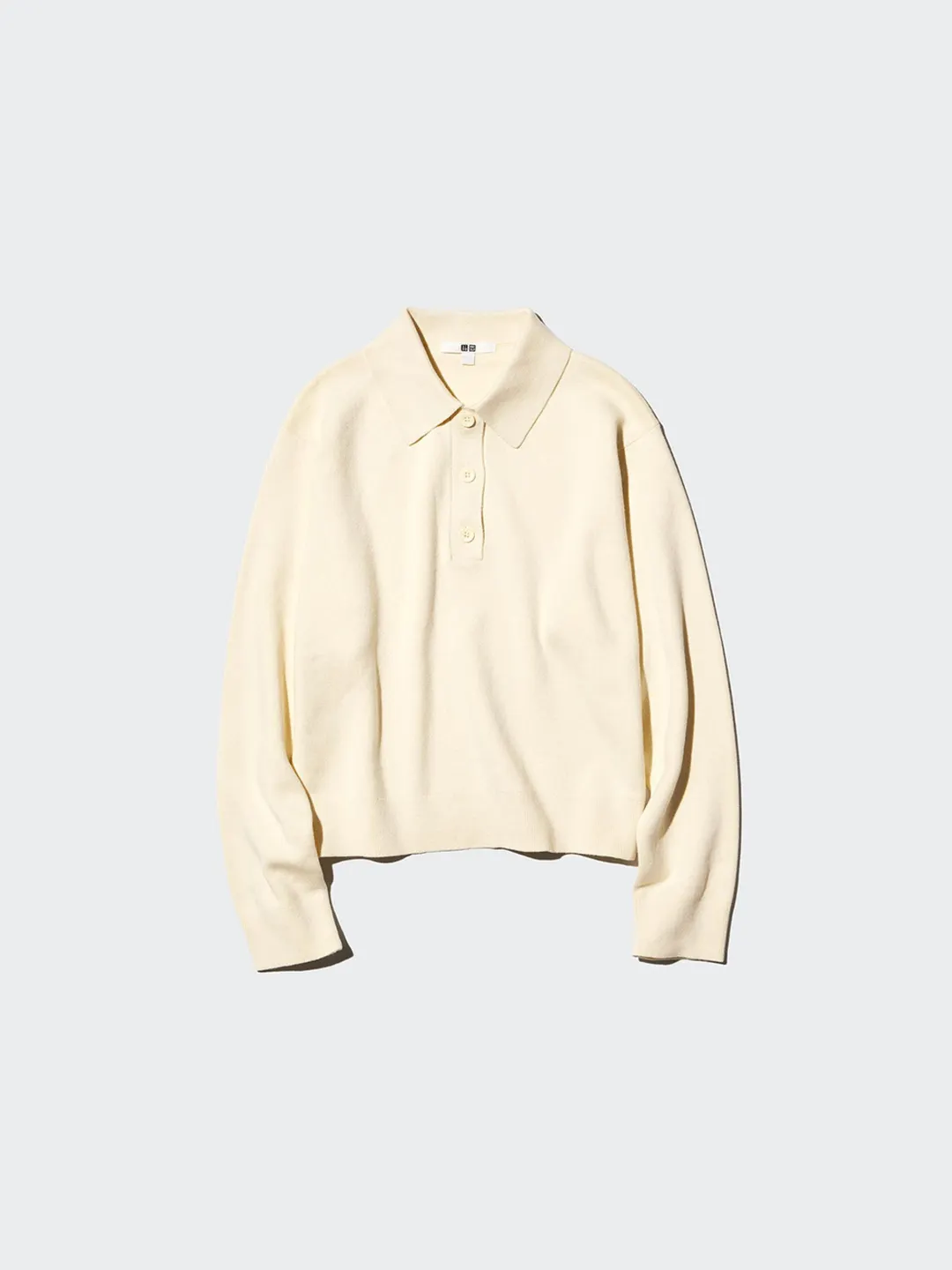 Джемпер поло из гладкого хлопка, Uniqlo