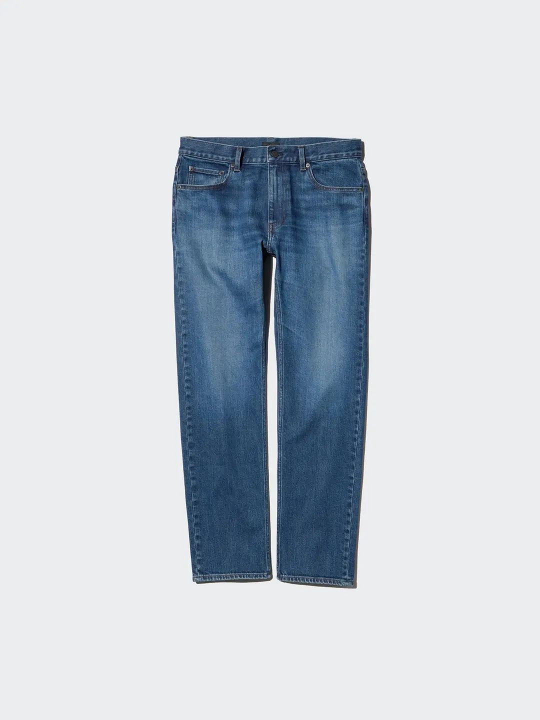 Джинсы облегающие прямого кроя с эффектом стирки, Uniqlo