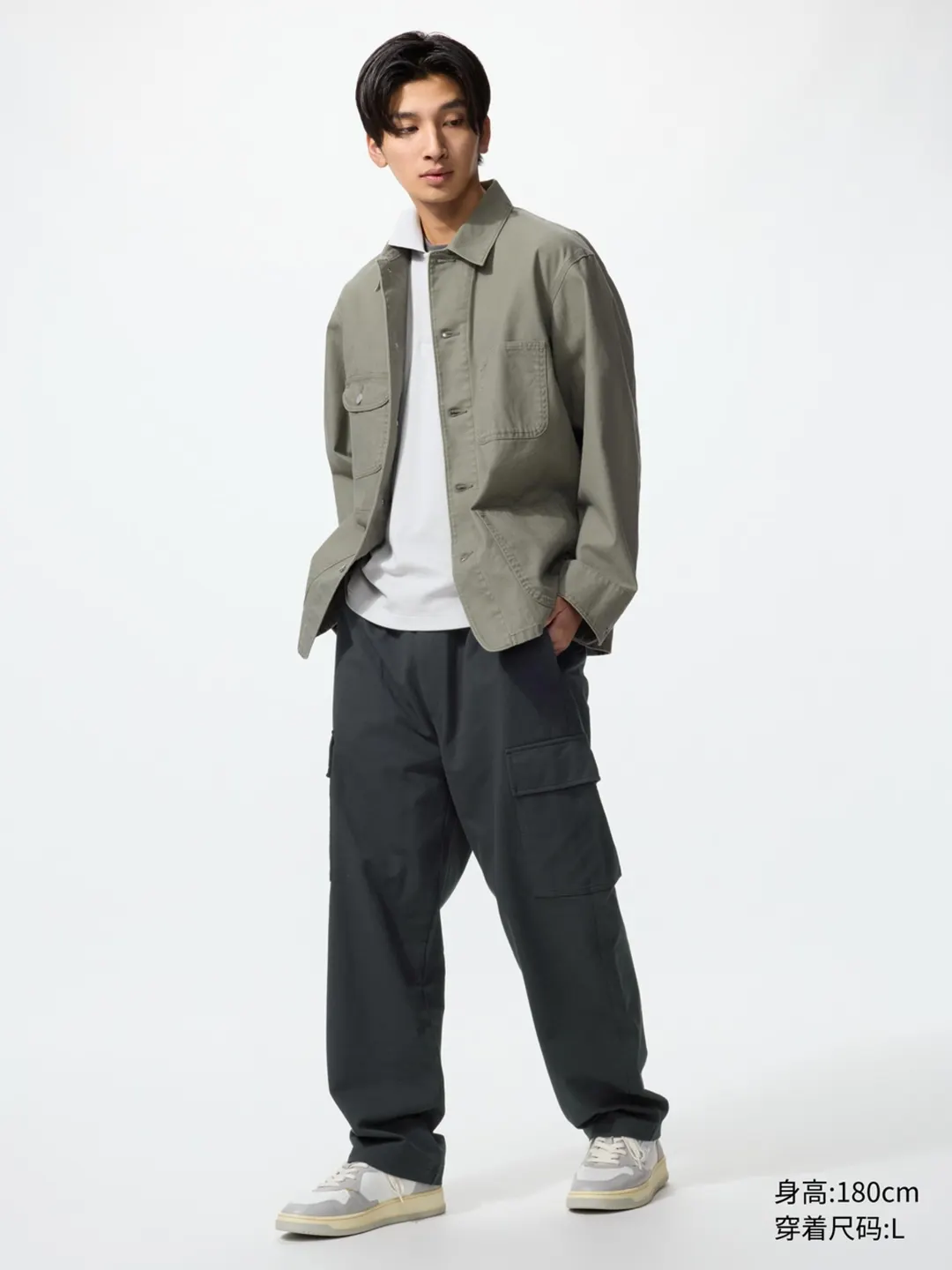 Брюки карго свободного кроя укороченные вареные, Uniqlo