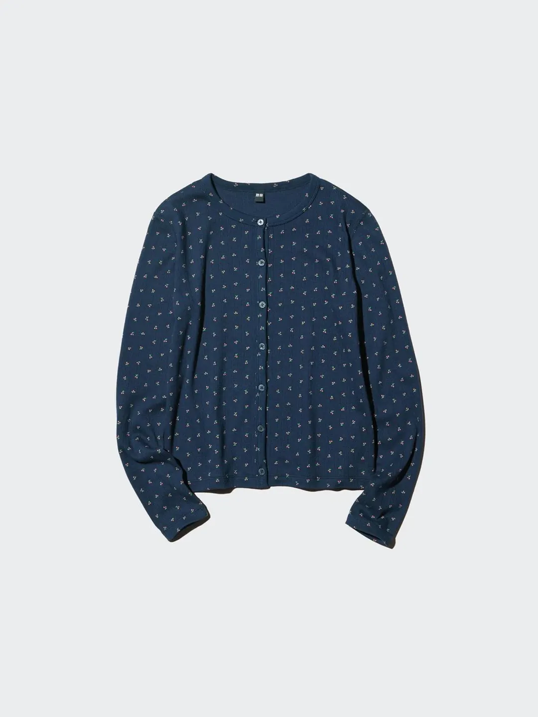 Кардиган в рубчик с жаккардовым принтом, Uniqlo