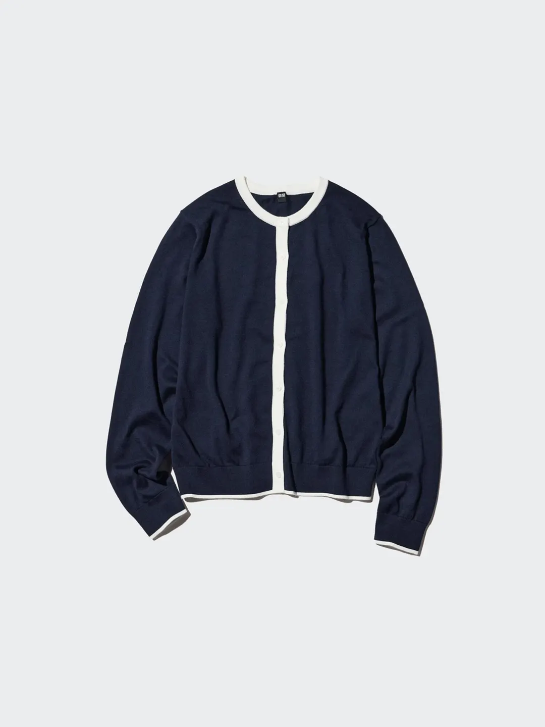 Кардиган колор-блок из смеси хлопка и модала, Uniqlo