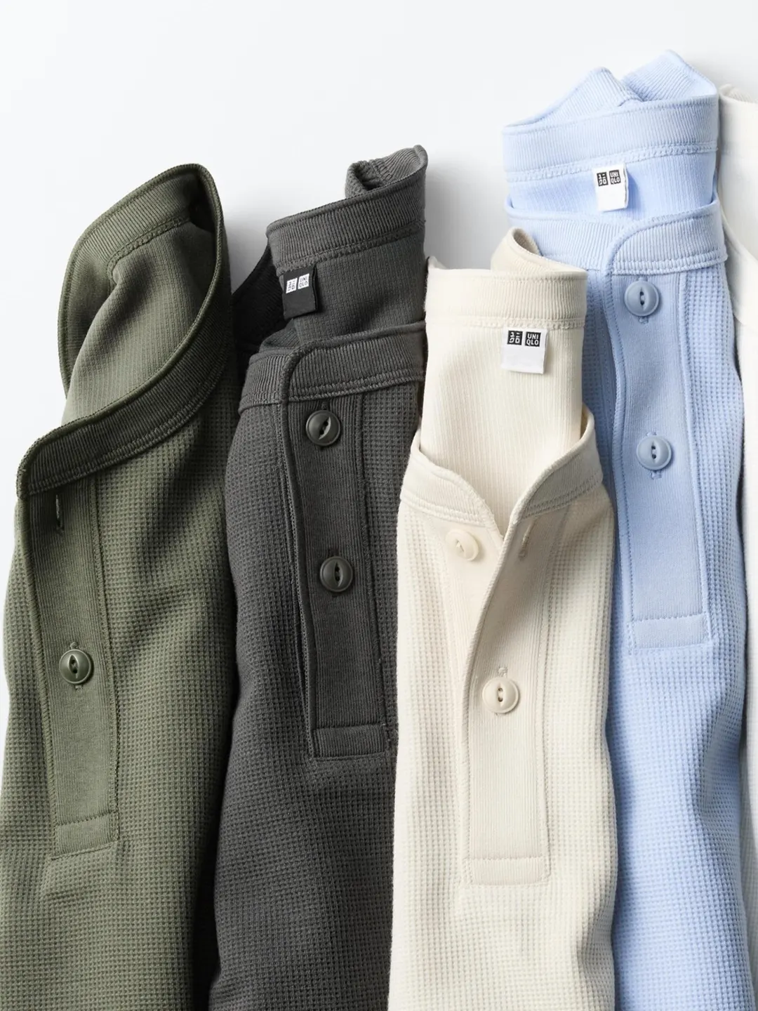 Футболка хенли вафельной вязки быстросохнущая, Uniqlo